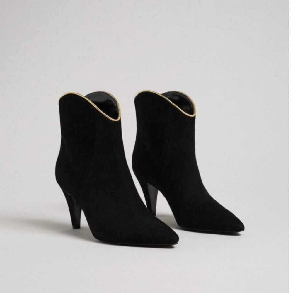 TWINSET LUXURY MILANO Suede Ankle Boots(size 6)|*SCULPTED HEEL-DRESS UP or DOWN*